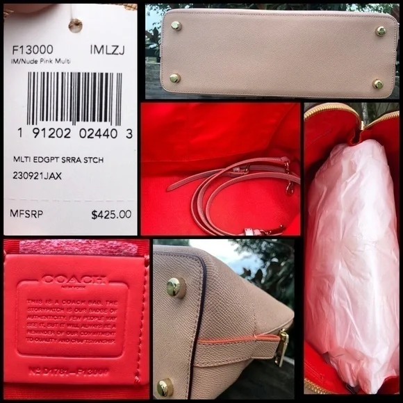 Coach Sierra Edgepaint Dome Bag NWT Nude Satchel - Picture 3 of 6